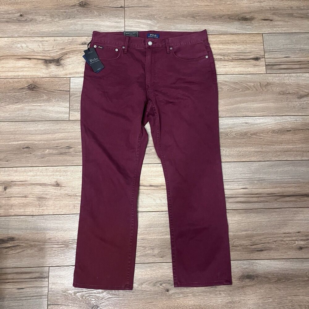 Polo Ralph Lauren Red Wine Burgundy Prospect Straight Pants Jeans Men's 36x30